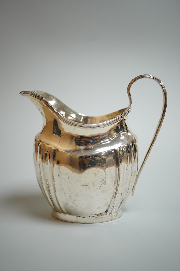 A George V silver three piece oval tea set, by S. Blanckensee & Son, Birmingham, 1918/19, gross weight 31oz.